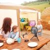 10400mah Portable Camping Fan, LED Light, Rechargeable, Tripod, Hanging, Oscillating Table Fan, 4 Speeds, 3 Brighness Levels
