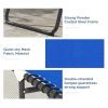 Outsunny 2 Folding Chaise Lounge Chairs, 4-Position Reclining Back, Pillow, Breathable Mesh & Bungee Seat, Blue