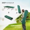 Outsunny 2 Person Folding Camp Cot for Adults, 50" Wide Outdoor Portable Sleeping Cot with Carry Bag, Elevated Camping Bed, Green