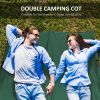 Outsunny 2 Person Folding Camp Cot for Adults, 50" Wide Outdoor Portable Sleeping Cot with Carry Bag, Elevated Camping Bed, Green