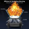 20 Inch Patio Fire Pit Metal Camping Fire Bowl with Pot Holder and Storage Shelf