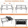 Foldable Camping Table, Aluminum Top & Steel Frame with Mesh Basket, Portable Table Includes Carry Bag, 220 lb Capacity