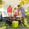 Foldable Camping Table, Aluminum Top & Steel Frame with Mesh Basket, Portable Table Includes Carry Bag, 220 lb Capacity