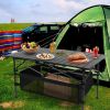 Foldable Camping Table, Aluminum Top & Steel Frame with Mesh Basket, Portable Table Includes Carry Bag, 220 lb Capacity
