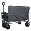3-in-1 Convertible Folding Wagon Cart with Bench Seat & Storage - 500lbs Heavy-Duty Utility Wagon, 180L Capacity All-Terrain Wheels for Camping
