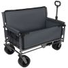 3-in-1 Convertible Folding Wagon Cart with Bench Seat & Storage - 500lbs Heavy-Duty Utility Wagon, 180L Capacity All-Terrain Wheels for Camping