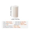 VEVOR 3 Pack White Unscented Pillar Candles, 65 Hours Long Burning Pillar Candles, 3 x 6 Inch, Smokeless Natural Palm Wax