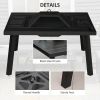 Outsunny 34" Wood Burning Fire Table Grill with Spark Guard and Rain Cover for Outdoor Dining