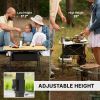 Outsunny 3ft Aluminum Small Folding Table, Portable Camping Table with Storage Bag, Carry Bag for Outdoor Picnic BBQ, Brown