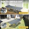 75 Inch Heavy Duty Folding Portable Camping Cot, with Flip Mattress, with Carry Bag, 600 lbs Capacity for Adults and Teens.