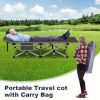 75 Inch Heavy Duty Folding Portable Camping Cot, with Flip Mattress, with Carry Bag, 600 lbs Capacity for Adults and Teens.