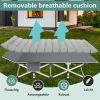 75 Inch Heavy Duty Folding Portable Camping Cot, with Flip Mattress, with Carry Bag, 600 lbs Capacity for Adults and Teens.