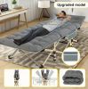 75 Inch Heavy Duty Folding Portable Camping Cot, with Flip Mattress, with Carry Bag, 600 lbs Capacity for Adults and Teens.