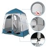 Portable Outdoor Pop Up 2 Room Instant Tent, Blue/White, Shower, Toilet, Dressing, Privacy Tent, 90x90x48"