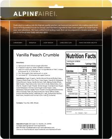Vanilla Peach Crumble - Cook in the Pouch - AlpineAire Foods