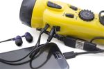 Yellow 4 n 1 Dynamo 3 LED Flashlight w/ Phone Charger