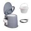 Portable Toilet Premium Version with Non Slip Mat Gray Camping Commode Travel Toilet for Adults and Kids Outdoor Emergency Bathroom Solution for Hikin