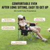 VEVOR Camping Folding Chair Portable Heavy Duty Outdoor Quad Lumbar Back Padded Arm Chair with Side Pockets