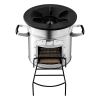 Camping Wood Burning Portable Rocket Stove with Carrying Bag for Backpacking, Stainless Steel, Single Door, Burn Wood