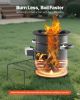 Camping Wood Burning Portable Rocket Stove with Carrying Bag for Backpacking, SPCC Steel, Double Door, Burn Twigs
