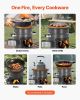 Camping Wood Burning Portable Rocket Stove with Carrying Bag for Backpacking, SPCC Steel, Double Door, Burn Twigs