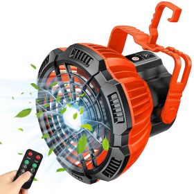 5200mAh LED Camping Fan Light, Outdoor USB Rechargeable Tent Camping Light, Travel Portable Ceiling Fan Lamp, Emergency Power Bank