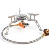 1pc Portable Camping Stove; Backpacking Stove With Piezo Ignition; Stable Support Wind-Resistance Camp Stove For Outdoor Camping Hiking Cooking