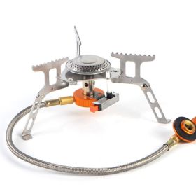 1pc Portable Camping Stove; Backpacking Stove With Piezo Ignition; Stable Support Wind-Resistance Camp Stove For Outdoor Camping Hiking Cooking
