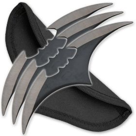 5.5" Three Piece Two-Toned Bat Throwing Blades, with carry case
