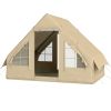 Outsunny Inflatable Camping Tent w/Hand Air Pump, with Mesh Windows and Dual Zipper Doors