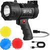 Rechargeable Spotlight Flashlight, 200,000 Lumens, IP67 Waterproof Handheld LED, Lantern