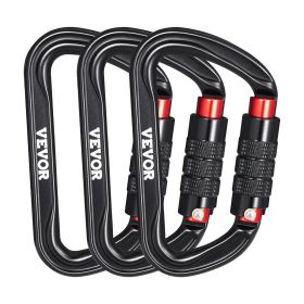 3 PCS Auto Locking Carabiner Clips Heavy Duty 30 KN for Climbing Hiking