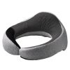Travel Pillow Double-Layered Memory Foam Neck Pillow for Traveling Black-Gray