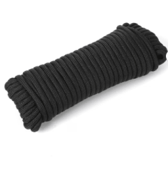 Ozark Trail 50 Foot 1100lbs Paracord Rope, 100% Polyester, Black, Model 2112