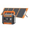 FlashFish 300W Power Station &100W Foldable Solar Panel, Li-Ion Battery Bank With AC-USB-DC Outputs