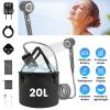 Portable Shower for Outdoors-IPX7 6000mAh Rechargeable Pump-Filtered Shower Head with 20L Bucket