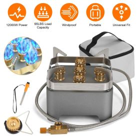 12000W Portable Camping Stove With Cassette Adapter Windproof Igniter Outdoor Camping Backpacking Burner with Carrying Case