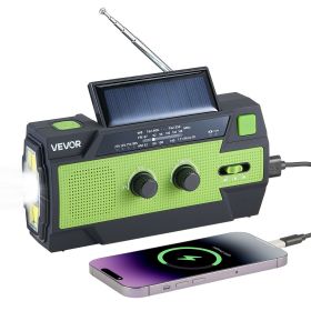 VEVOR Emergency Weather Radio, 4000mAh Battery, FM/AM/WB/NOAA Alert Solar Hand Crank Emergency Radio, USB Charging Cable
