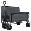 3-in-1 Convertible Folding Wagon Cart with Bench Seat & Storage - 500lbs Heavy-Duty Utility Wagon, 180L Capacity All-Terrain Wheels for Camping