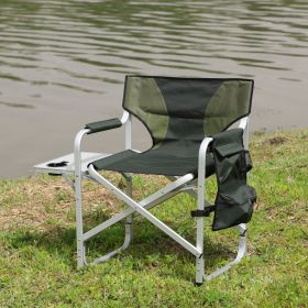 1-piece Oversized Padded Folding Outdoor Chair with Side Table and Storage Pockets, Lightweight Chair for indoor, Outdoor Camping