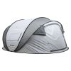 4 Person White + Gray Pop-Up Tent
