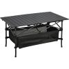 Lightweight, Aluminum Folding Roll Up Table with Easy Carrying Bag for Indoor, Outdoor, Camping, BBQ