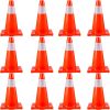 VEVOR 12Pack 18" Traffic Cones, Safety Road Parking Cones PVC Base, Orange Traffic Cone with Reflective Collars