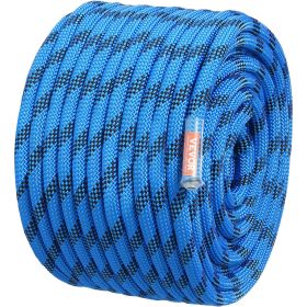 VEVOR 12.7mm Static Climbing Rope, 38M(125ft) Outdoor Rock Climbing Rope 32KN Breaking Tension, Fiber Rope with Steel Snap Hooks for Escape