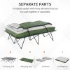 Foldable Camping Cot Bed, Inflatable Sleeping Air Mattress, Pad, Sleeping Bag, 2 Pillows and Foot Pump