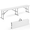 6 Feet (3 person) Plastic Folding Bench Picnic Camping Dining Seat with Carrying Handle