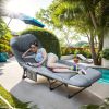 Foldable and portable padded comfortable outdoor nap bed, with adjustable mattress lounge chair, simple, great for camping and other use. XXL