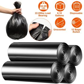 4 Rolls Black Garbage Bags 6.18 Gallons Unscented Disposable Trash Bags Portable Leak Resistant Toilet Liners