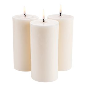 VEVOR 3 Pack Unscented White Pillar Candles, Each One Burns 65 Hours Long