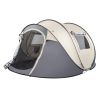 Camping Tent Boat Speed Open 3-4 People Coffee Fiber Pole Polyester Fabric 110.24*39.37*47.24 inch Family/Friends Party Camping